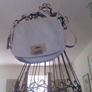 Badgley Mischka  Gray Leather Cross Body Bag. NWOT